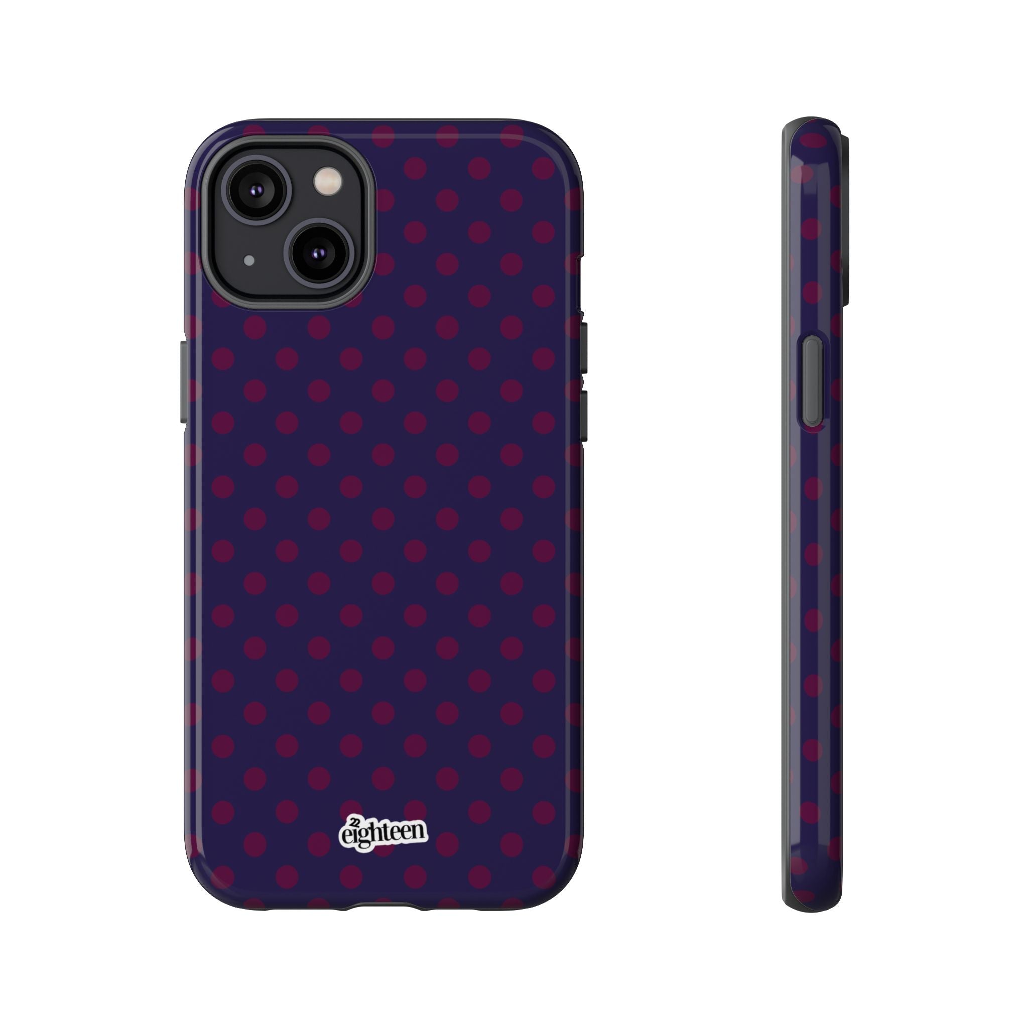 Night Blue & Burgundy Dot Theory Phone Case