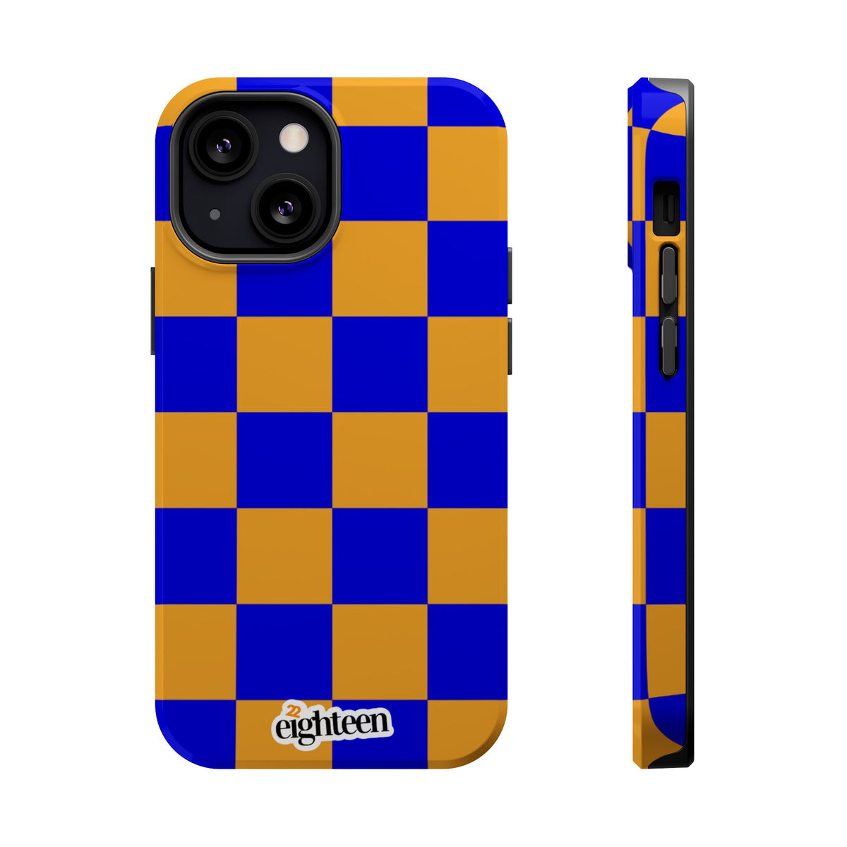Royal Blue & Gold Check, Please! MagSafe Phone Case