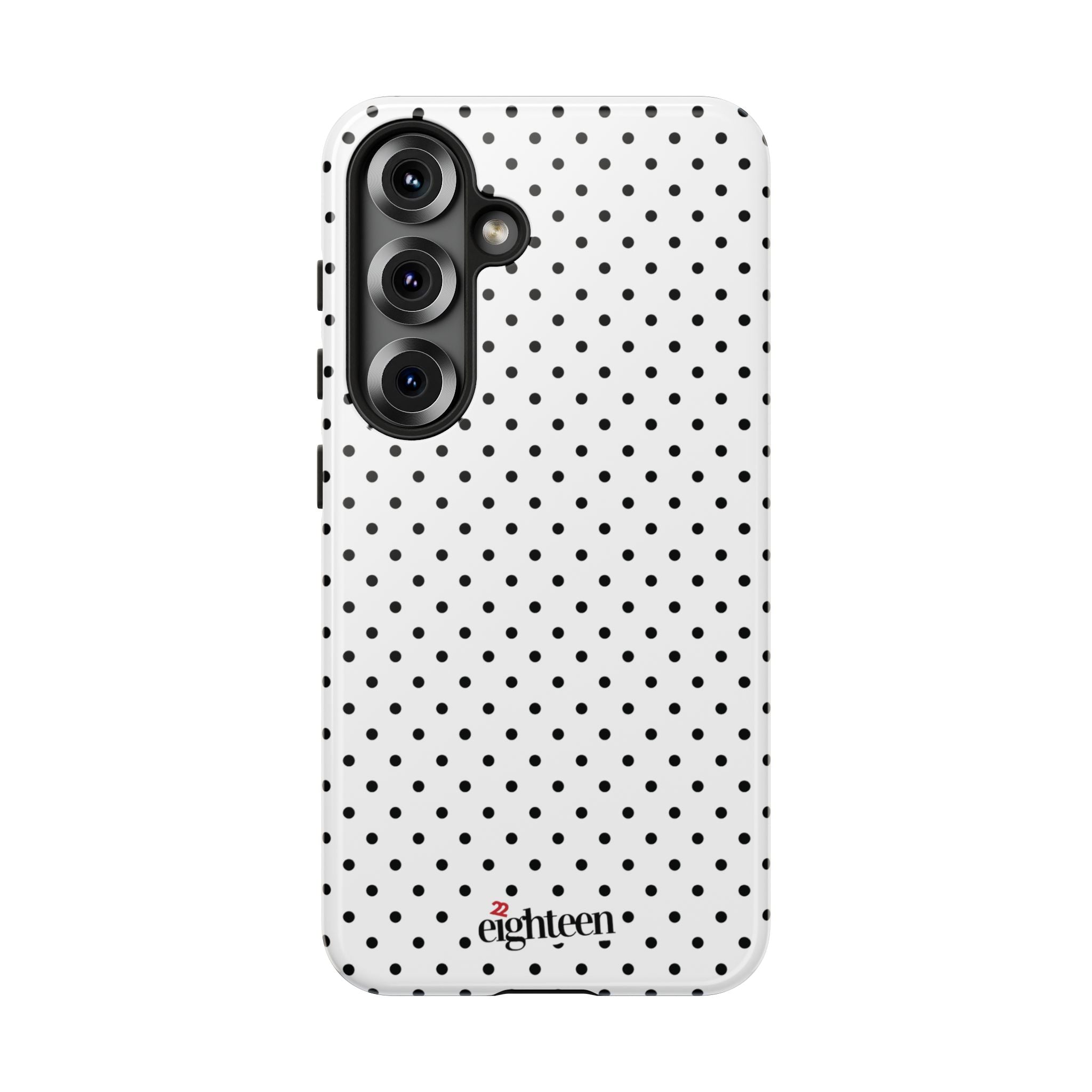 White Dotty Tough Phone Case