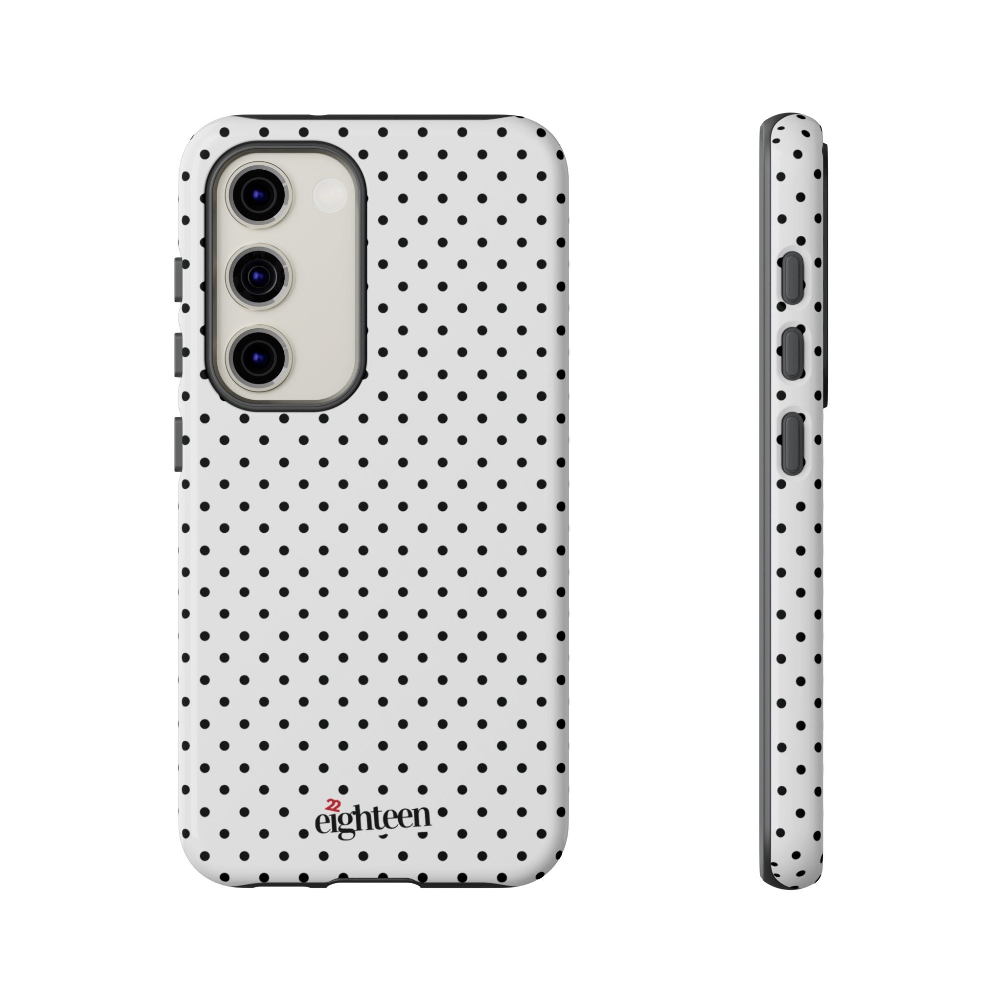 White Dotty Tough Phone Case