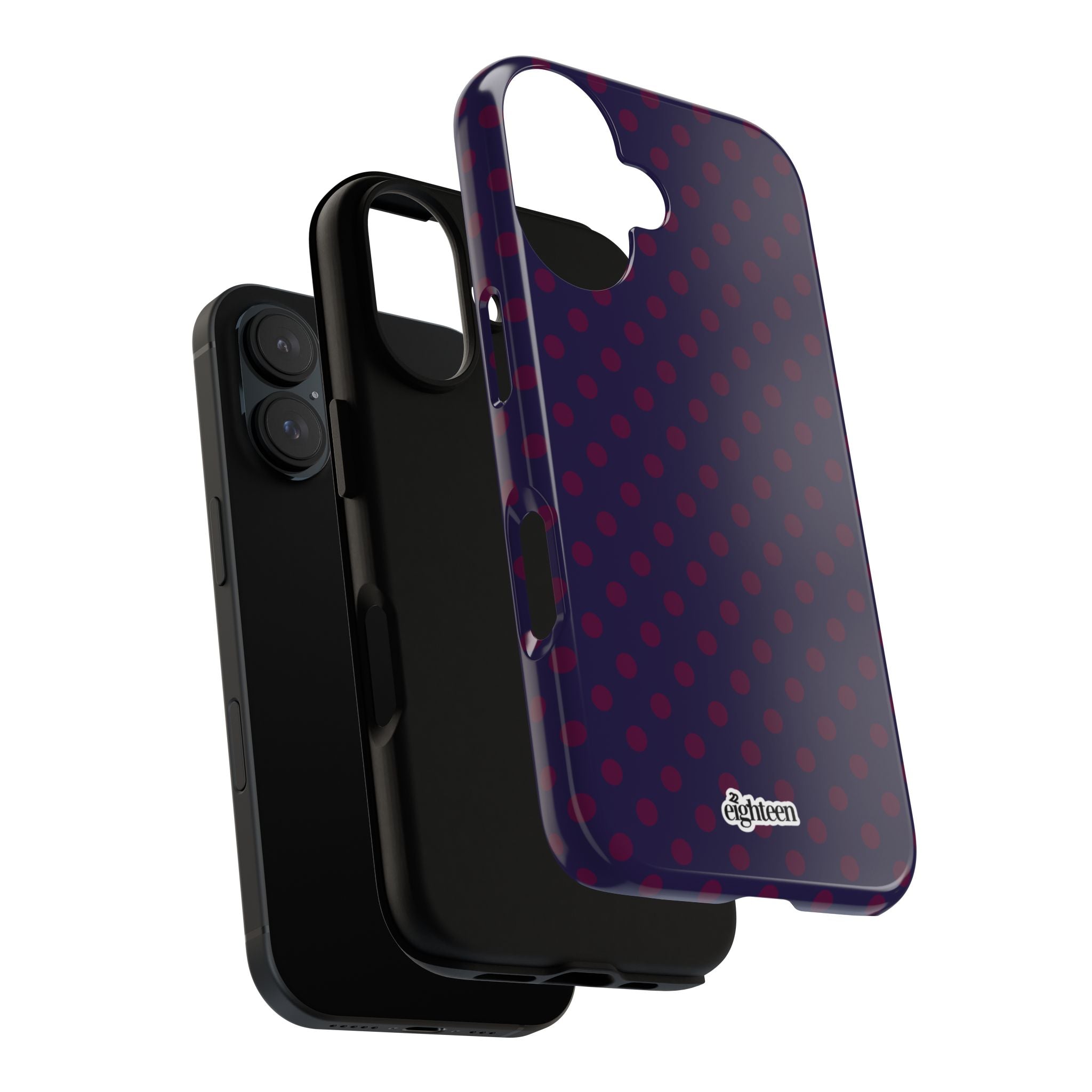 Night Blue & Burgundy Dot Theory Phone Case