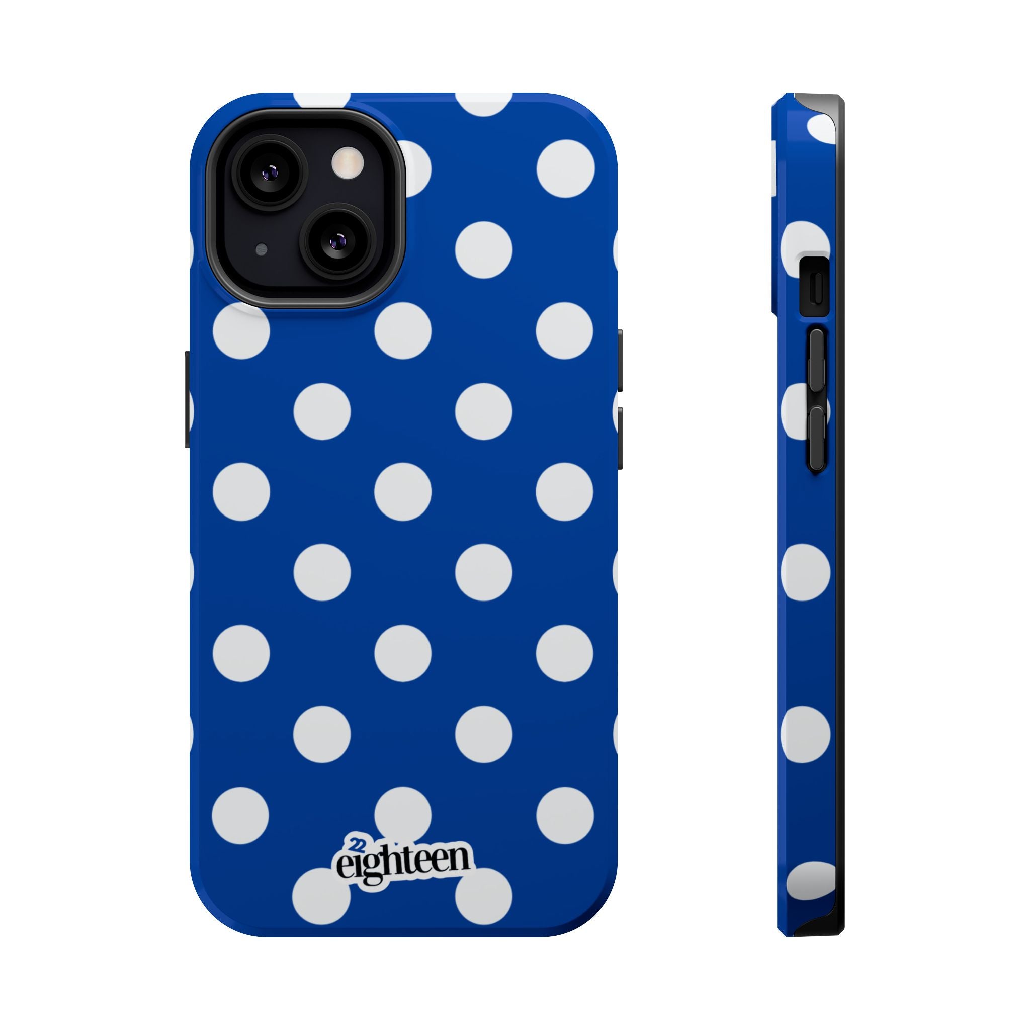 Royal Blue & White Polka Dot MagSafe Tough Case