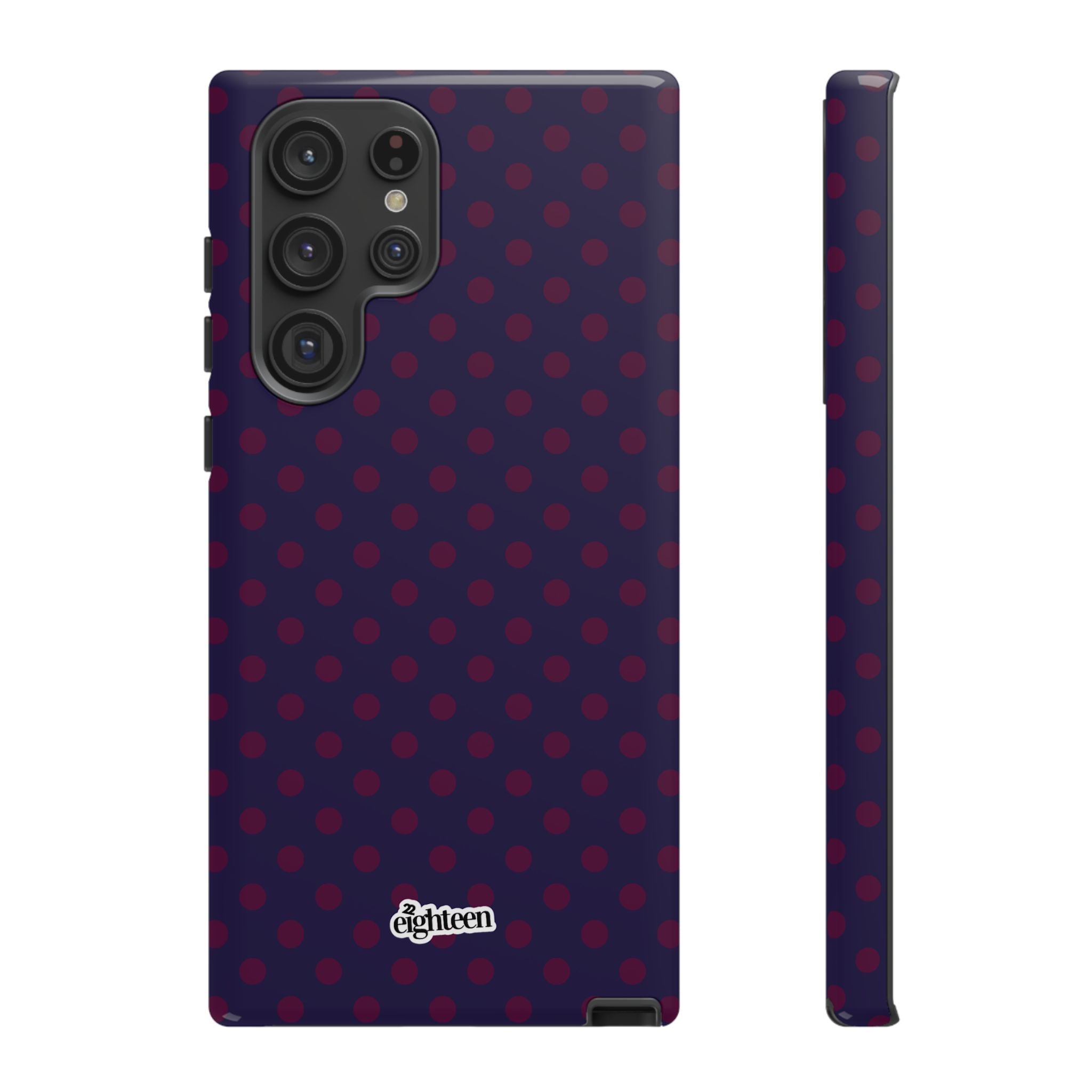 Night Blue & Burgundy Dot Theory Phone Case