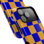 Royal Blue & Gold Check, Please! MagSafe Phone Case