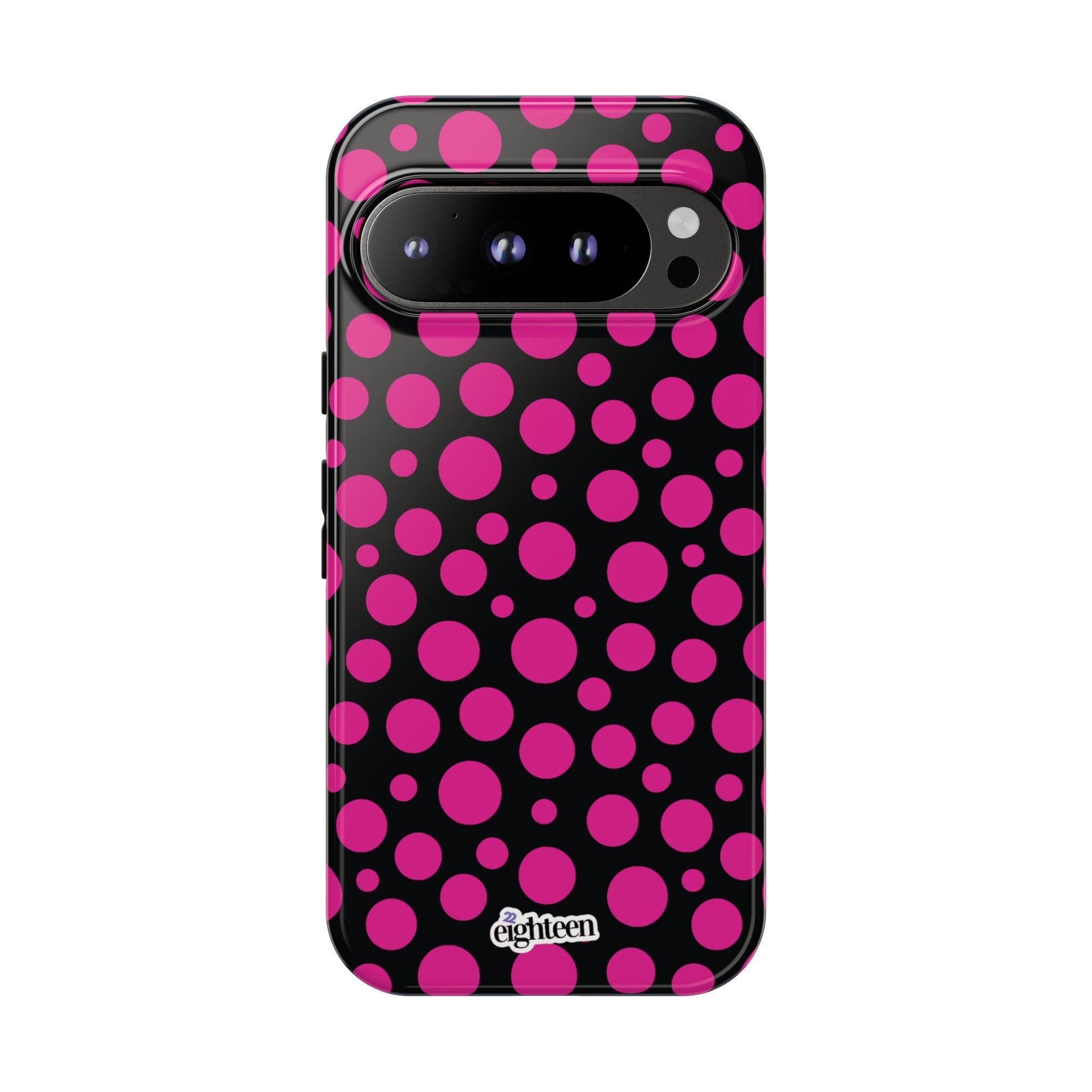 Black + Pink Poppy Tough Phone Case
