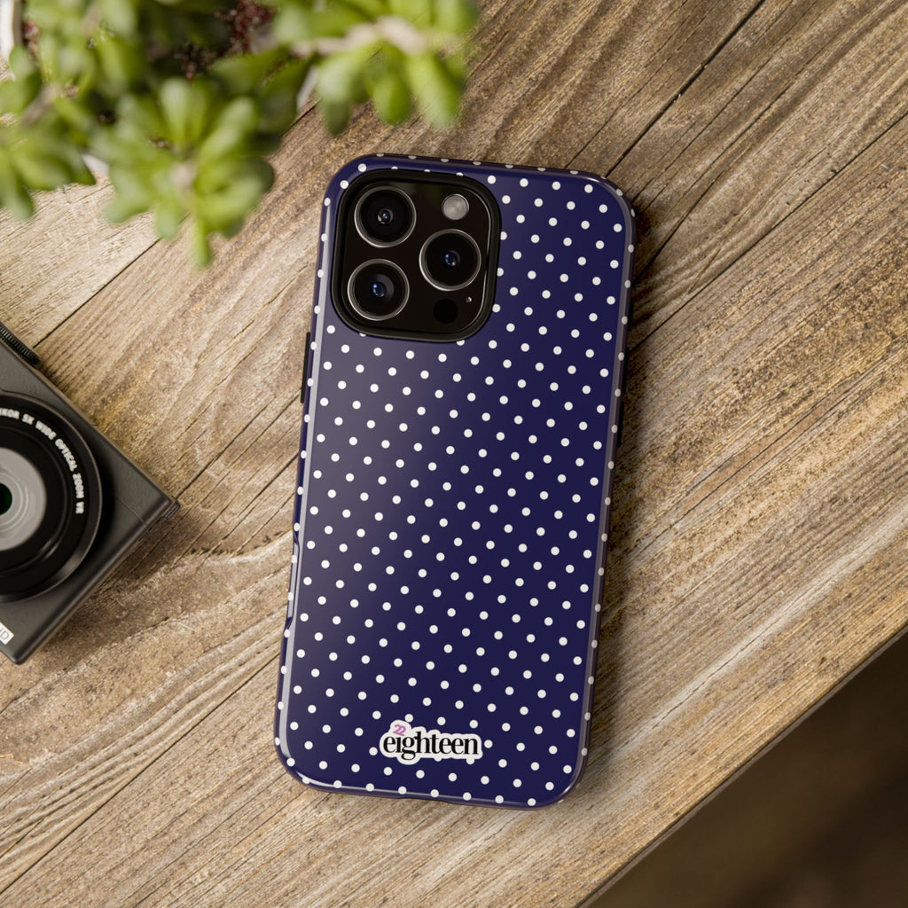 Deep Blue Dotty Tough Phone Case