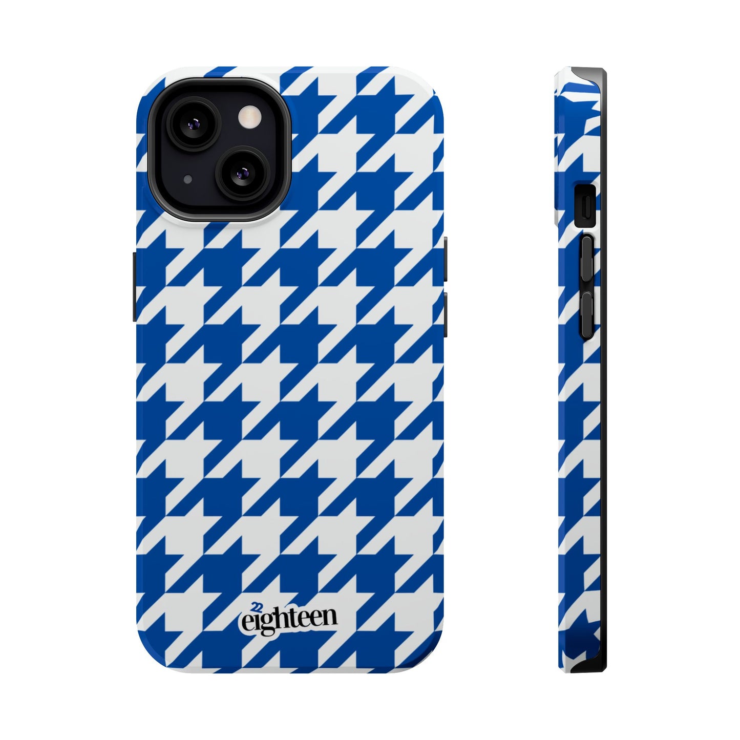 Royal Blue & White Sorority Houndstooth MagSafe Tough Case