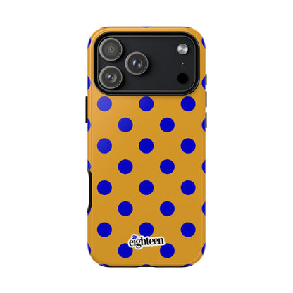 Royal Blue & Gold Polka Dot Tough Phone Case