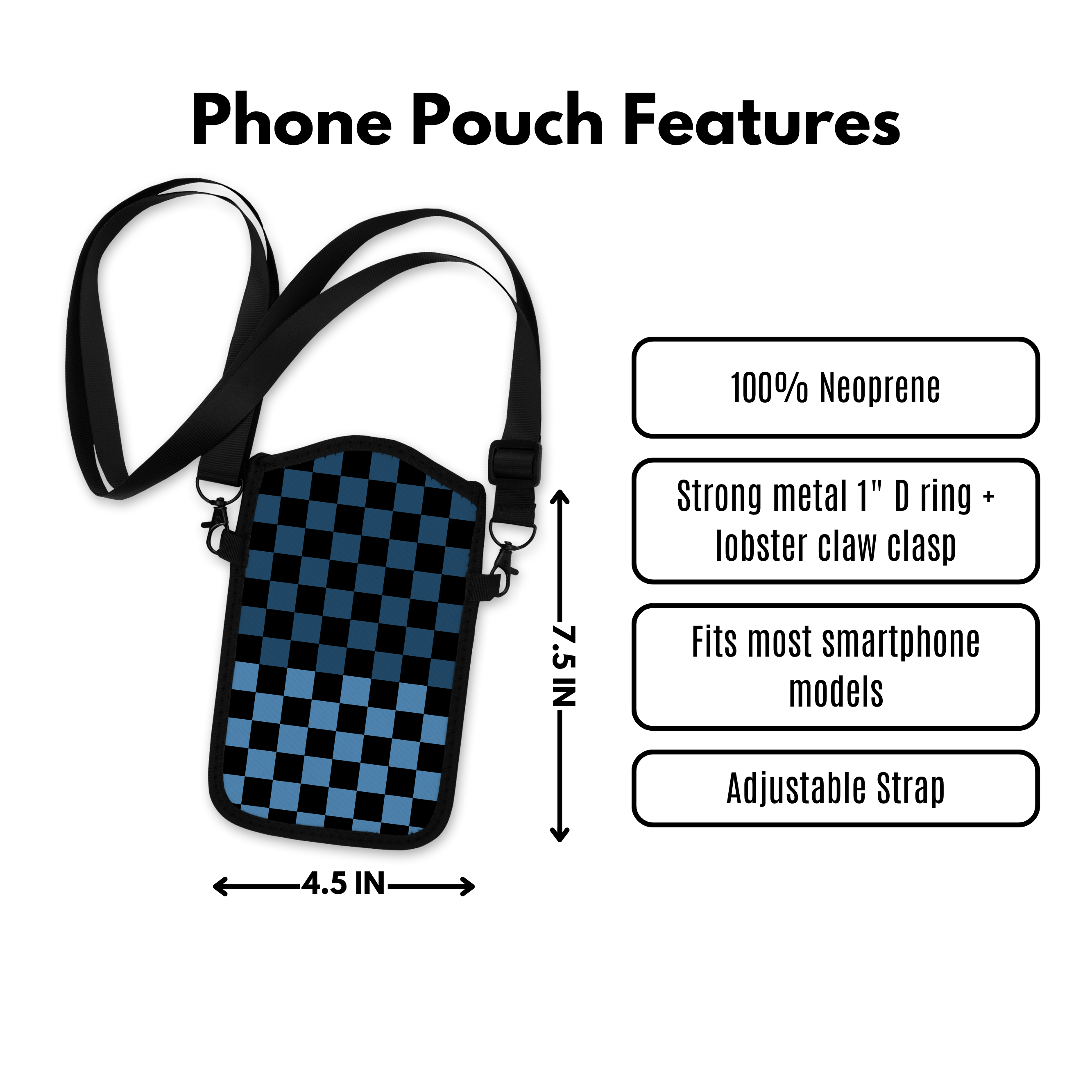 Split the Check Crossbody Phone Sleeve