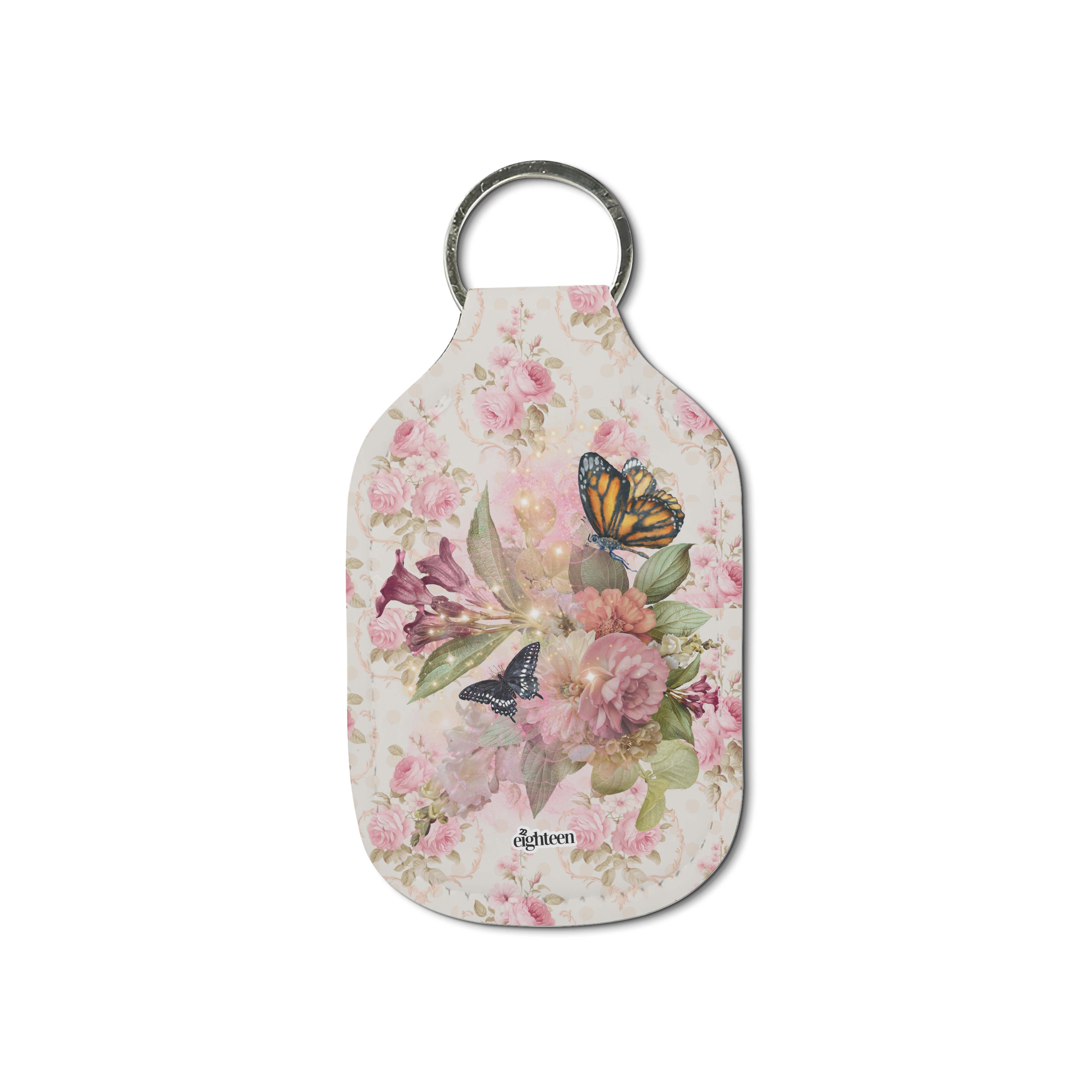 Vintage Bloom Hand Sanitizer Keychain