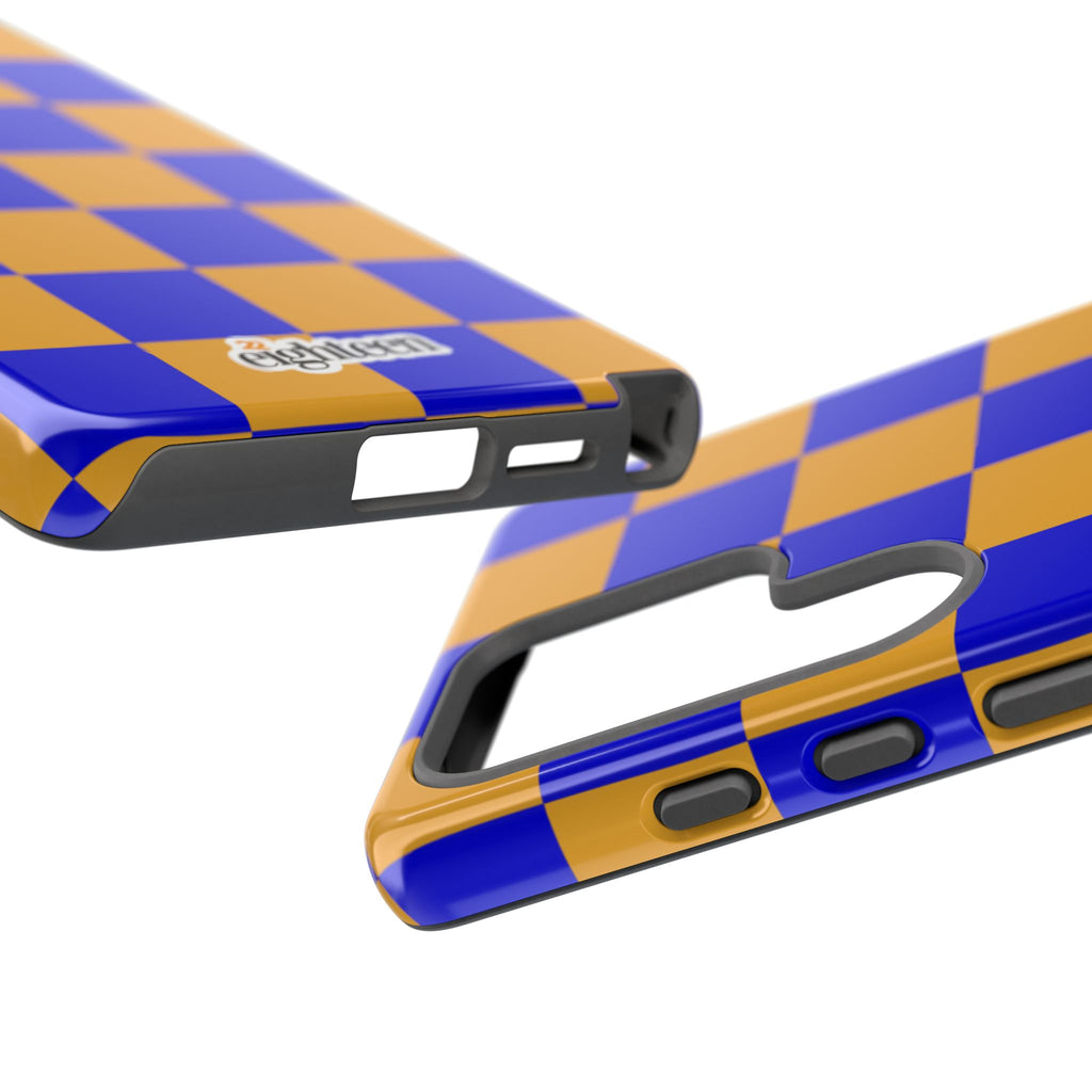 Royal Blue & Gold Check, Please! Tough Phone Case