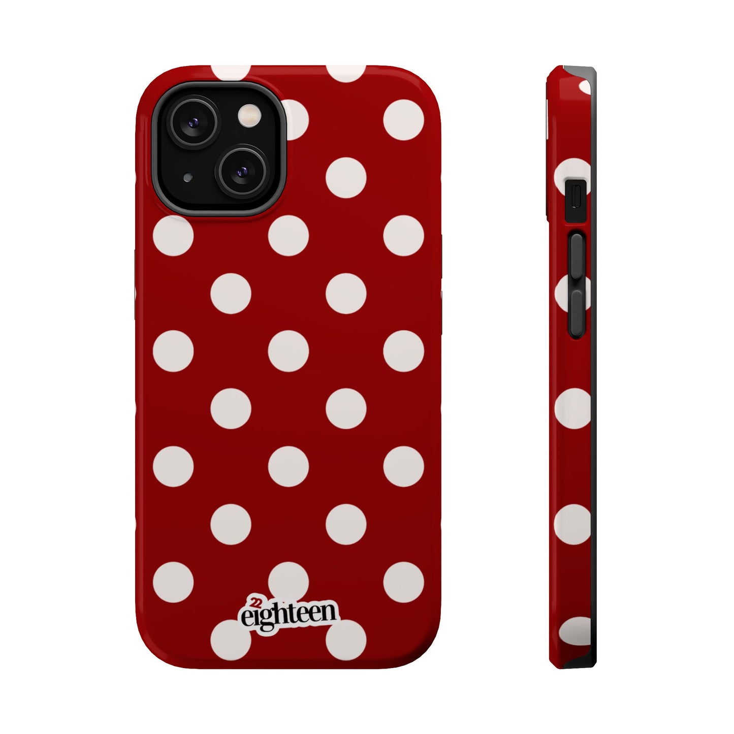 Crimson & Cream Sorority Polka Dot MagSafe Tough Case