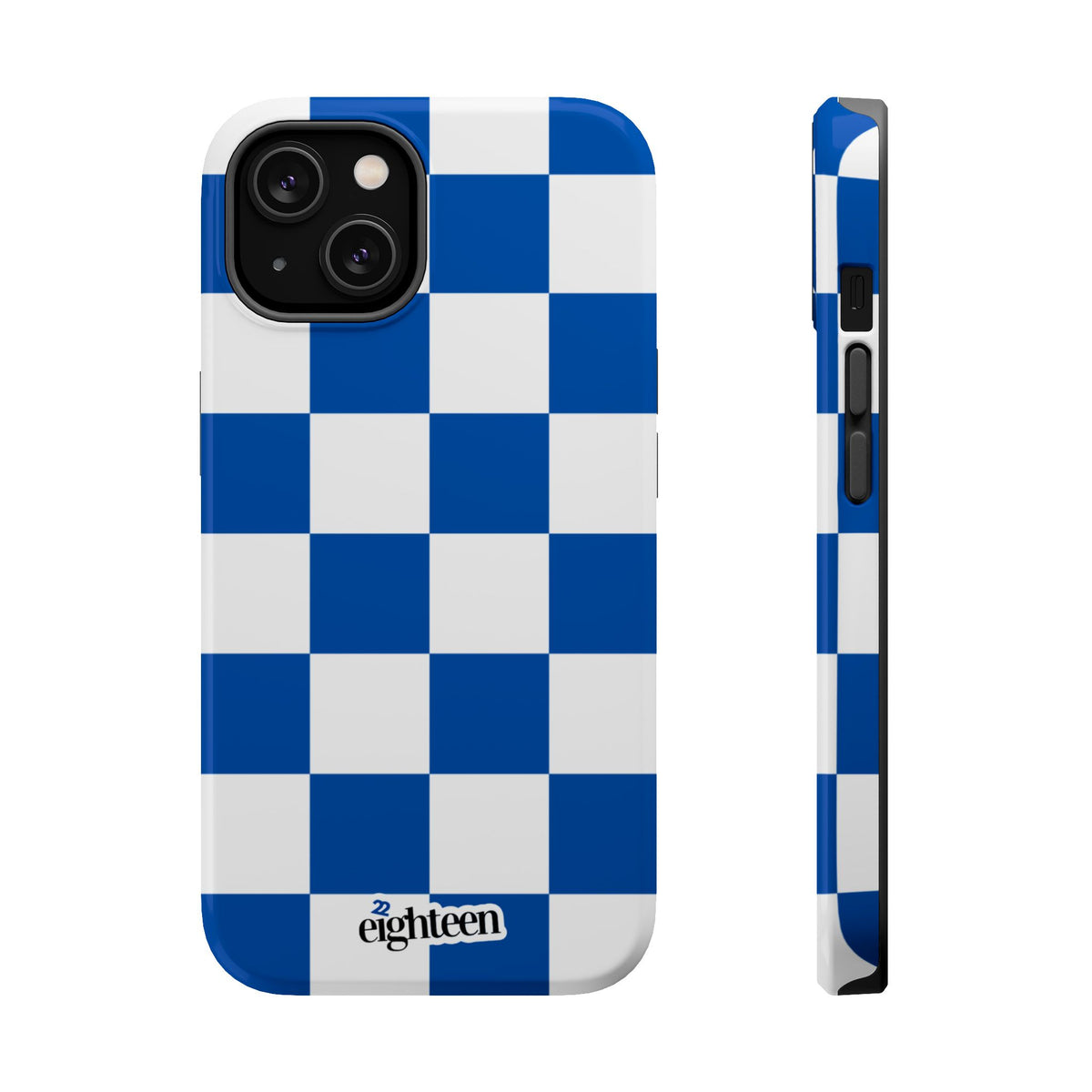 Royal Blue & White Check, Please! MagSafe Phone Case