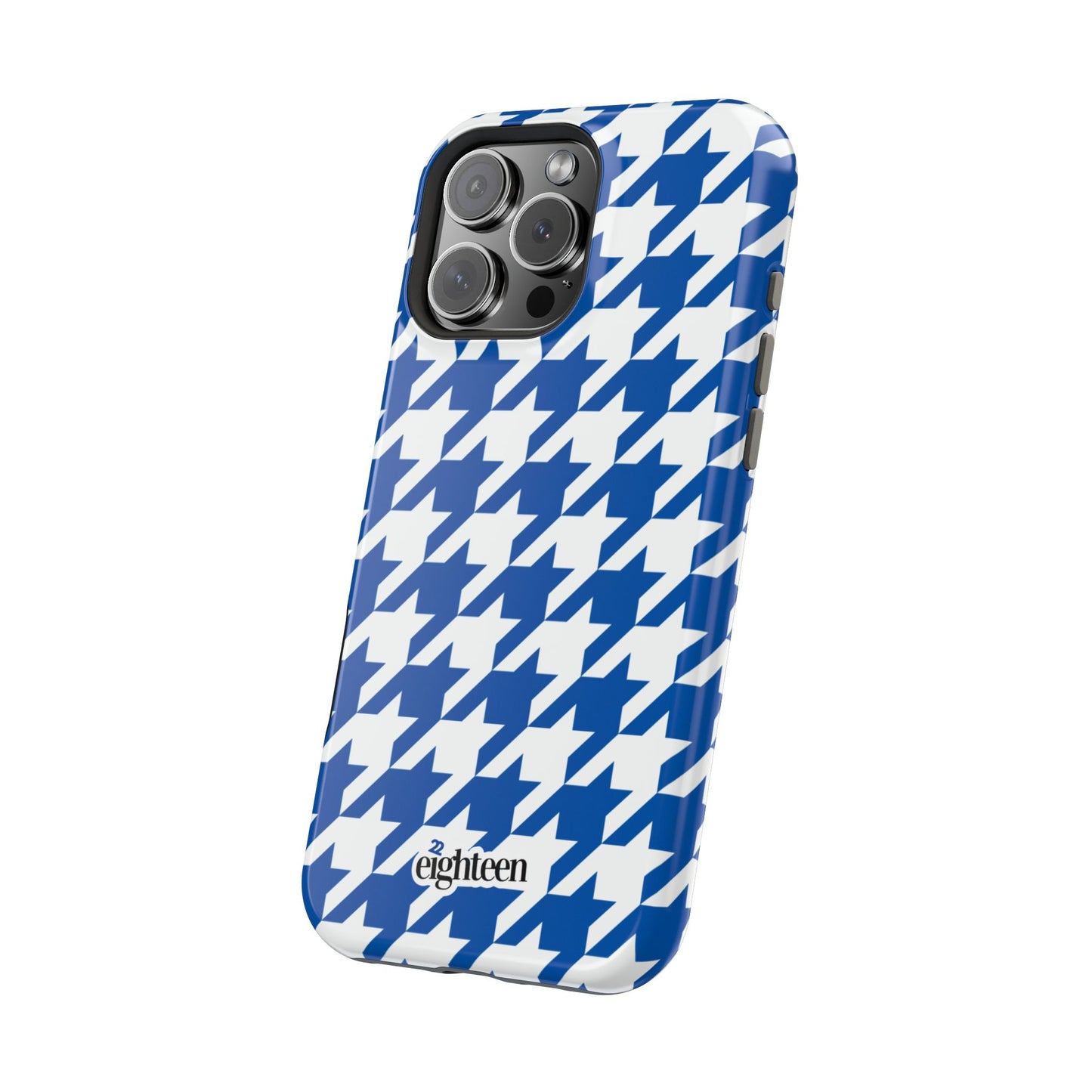 Royal Blue & White Sorority Houndstooth MagSafe Tough Case