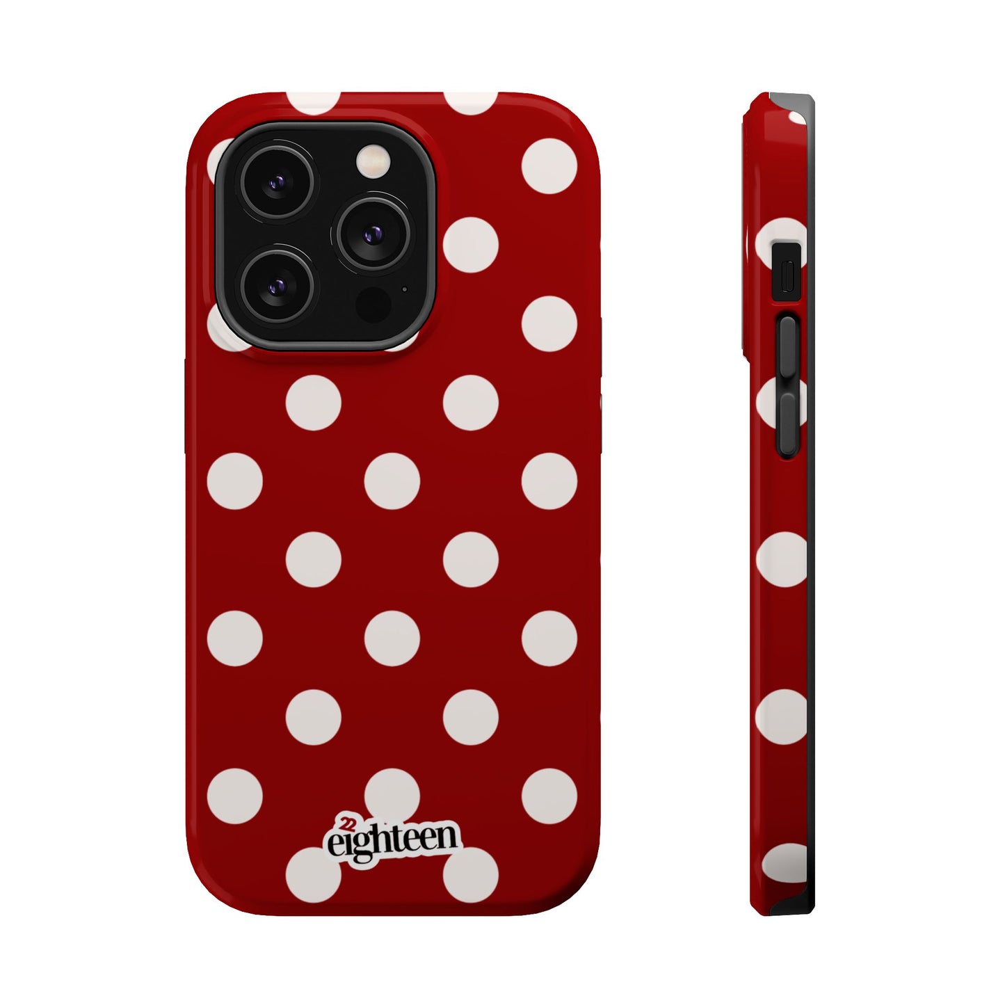 Crimson & Cream Sorority Polka Dot MagSafe Tough Case