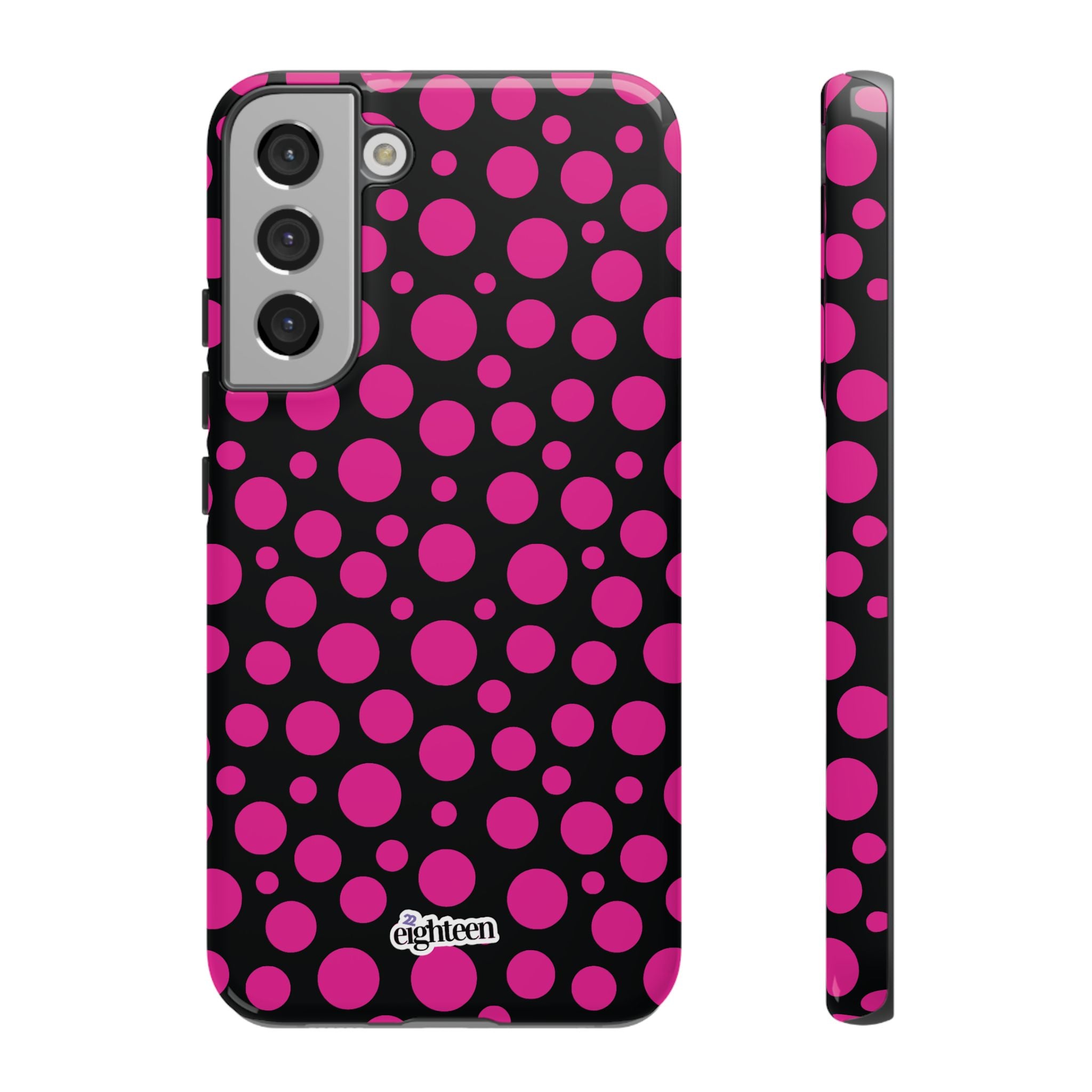 Black + Pink Poppy Tough Phone Case