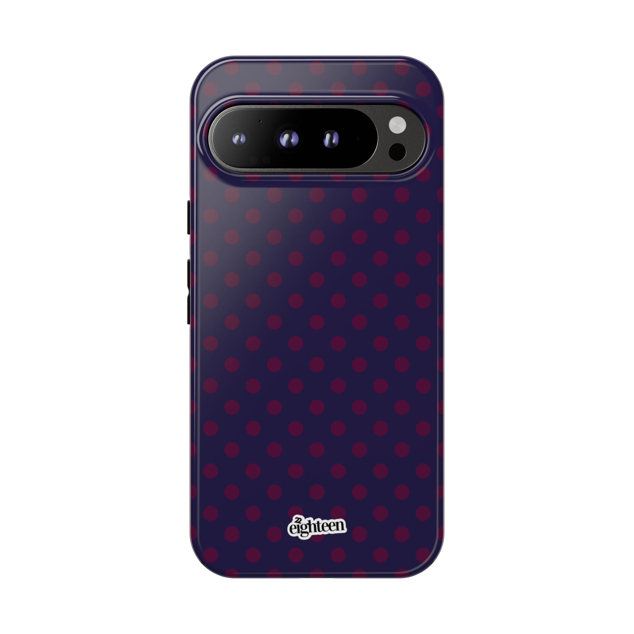 Night Blue & Burgundy Dot Theory Phone Case