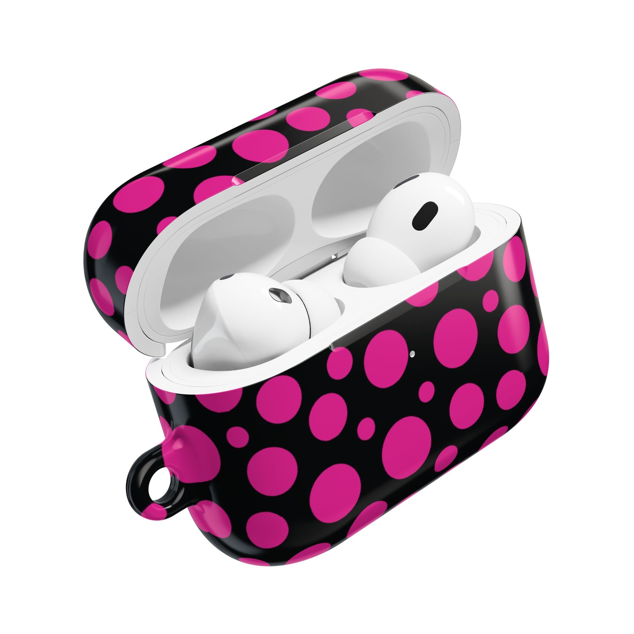 Black + Pink Poppy AirPods Case
