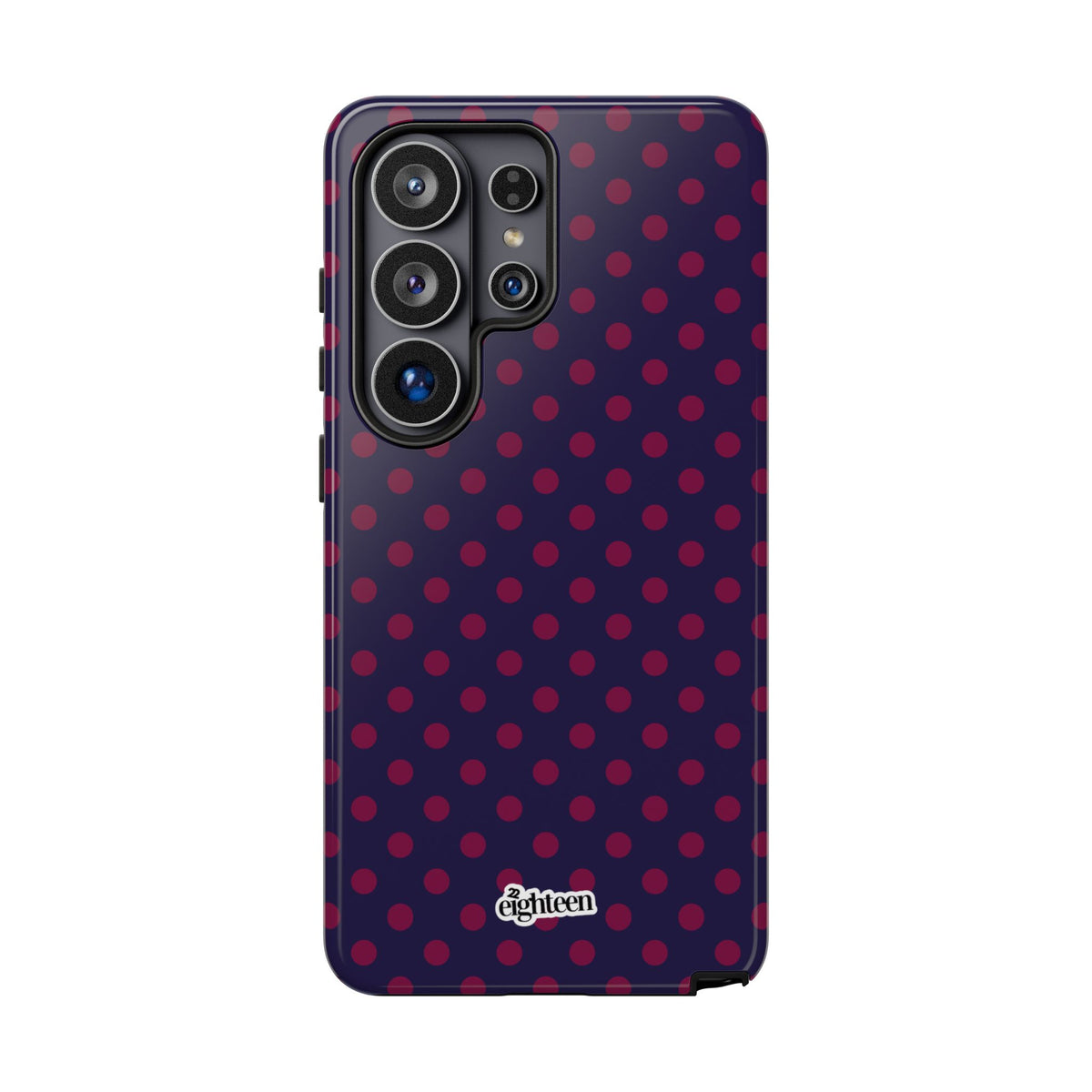 Night Blue & Burgundy Dot Theory Phone Case