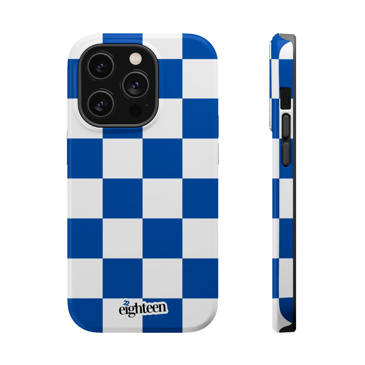 Royal Blue & White Check, Please! MagSafe Phone Case