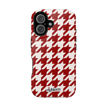 Crimson & Cream Sorority Houndstooth MagSafe Tough Case