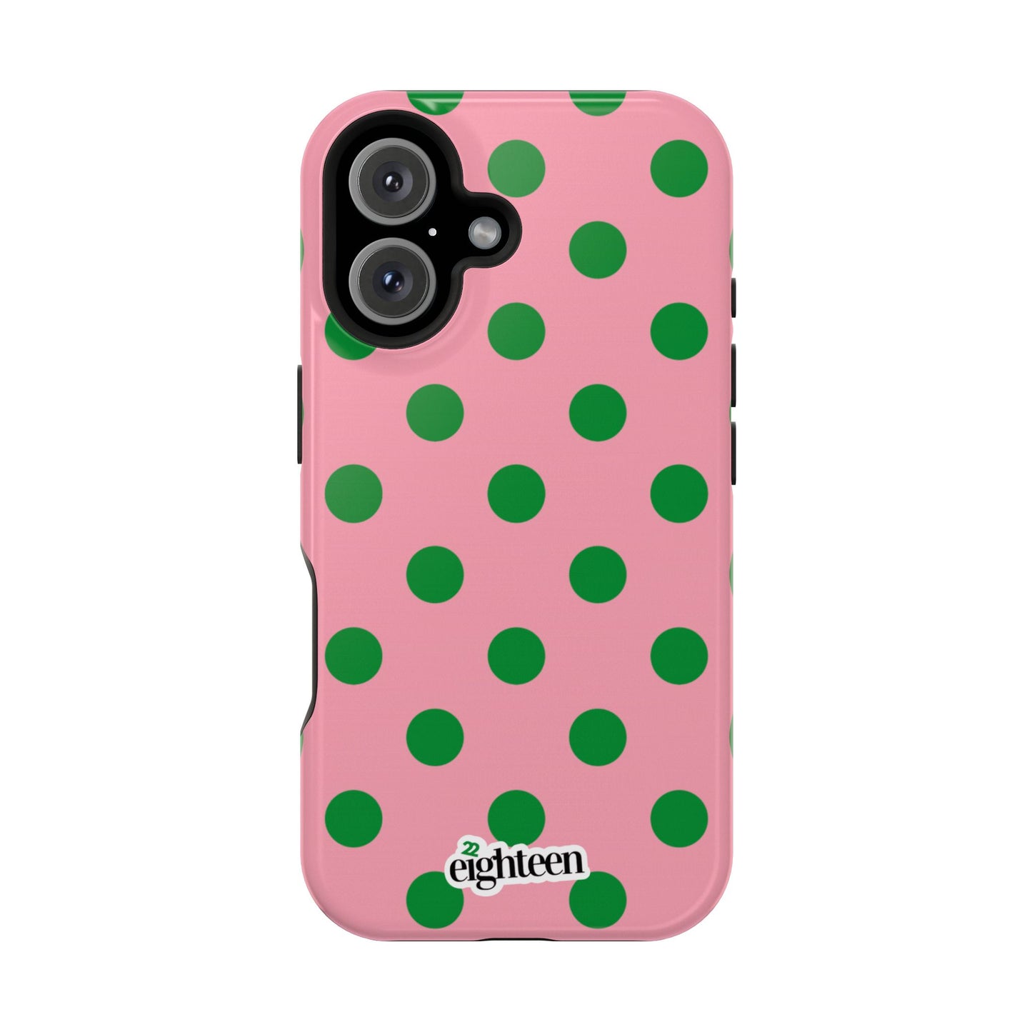 Pink Salmon & Apple Green Sorority Polka Dot MagSafe Tough Case
