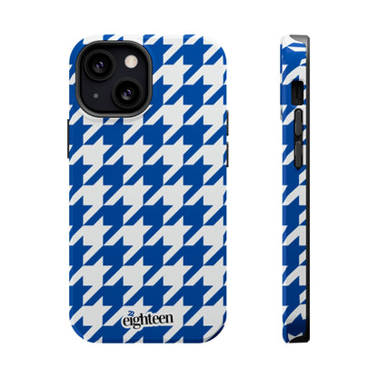 Royal Blue & White Sorority Houndstooth MagSafe Tough Case