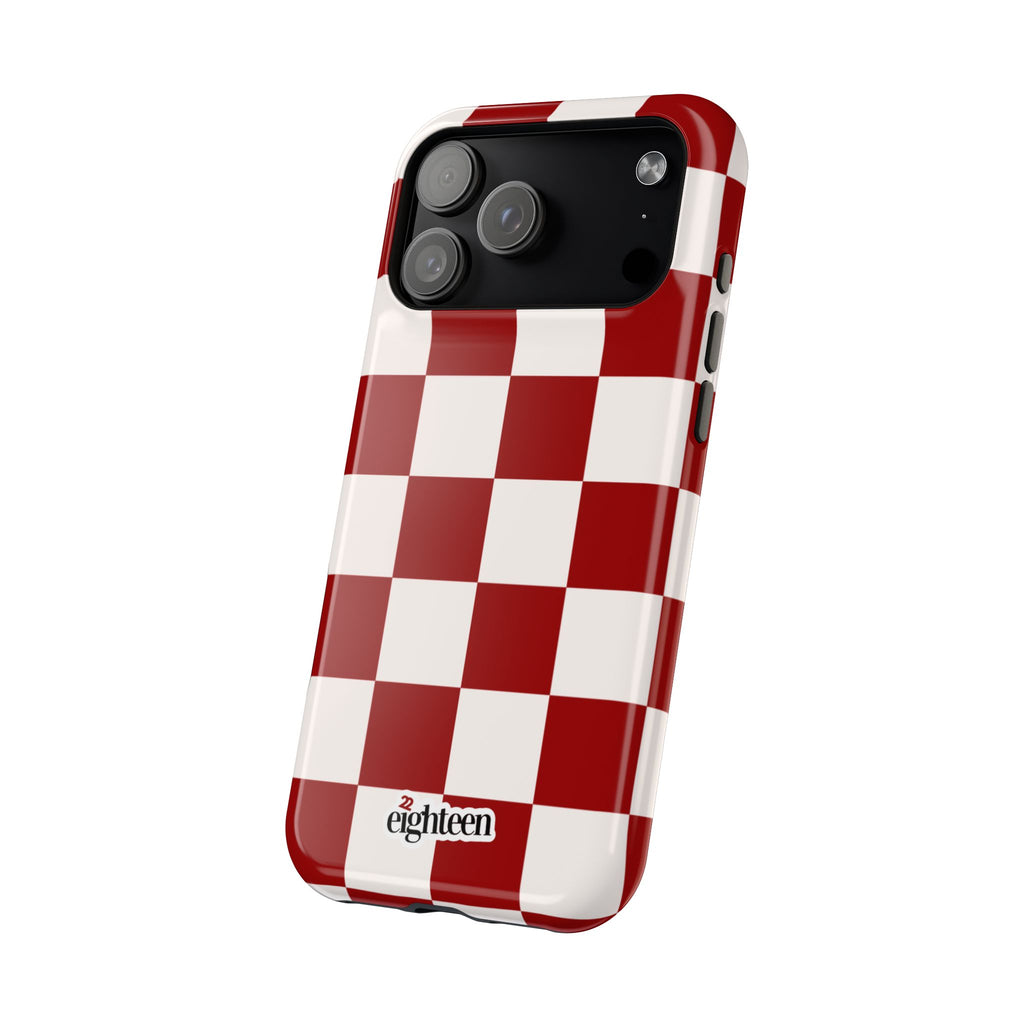 Crimson & Cream Check, Please! MagSafe Phone Case
