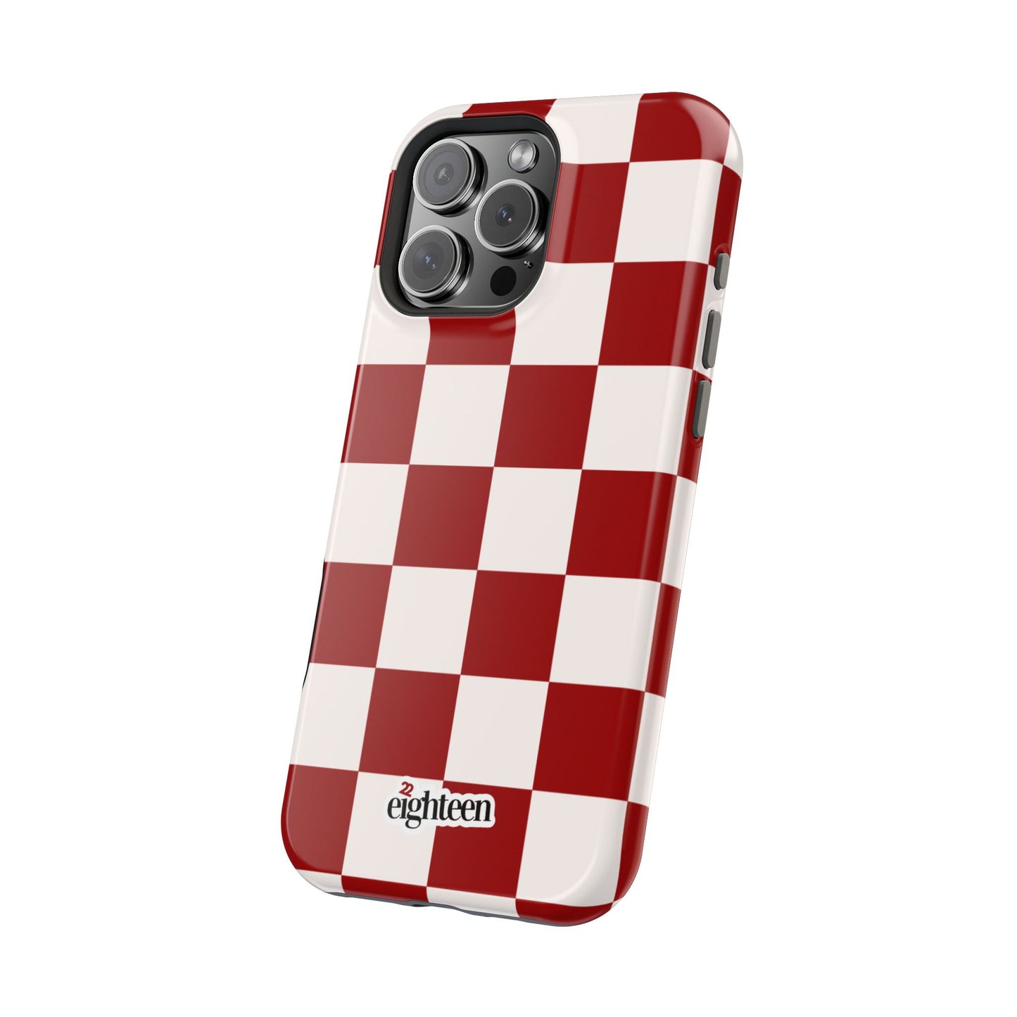 Crimson & Cream Sorority Checkered MagSafe Tough Case