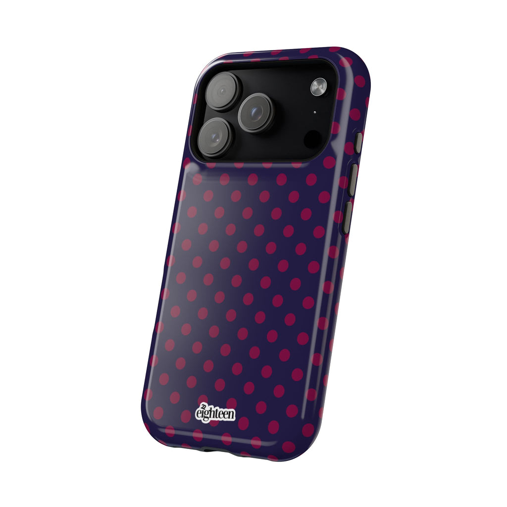 Night Blue & Burgundy Dot Theory MagSafe Phone Case