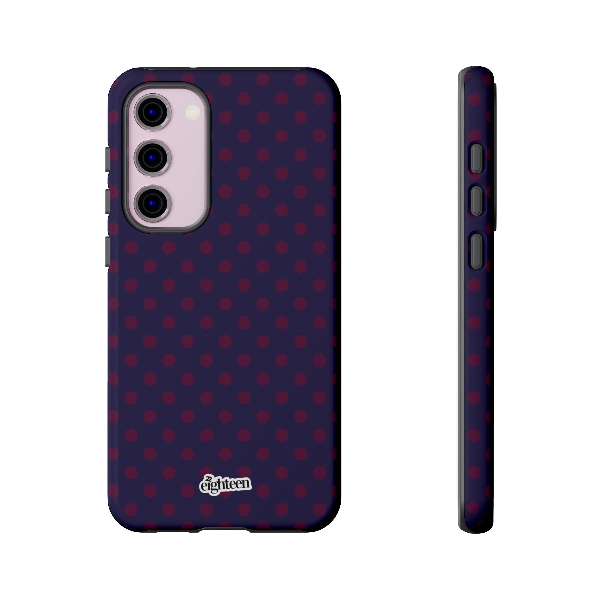 Night Blue & Burgundy Dot Theory Phone Case