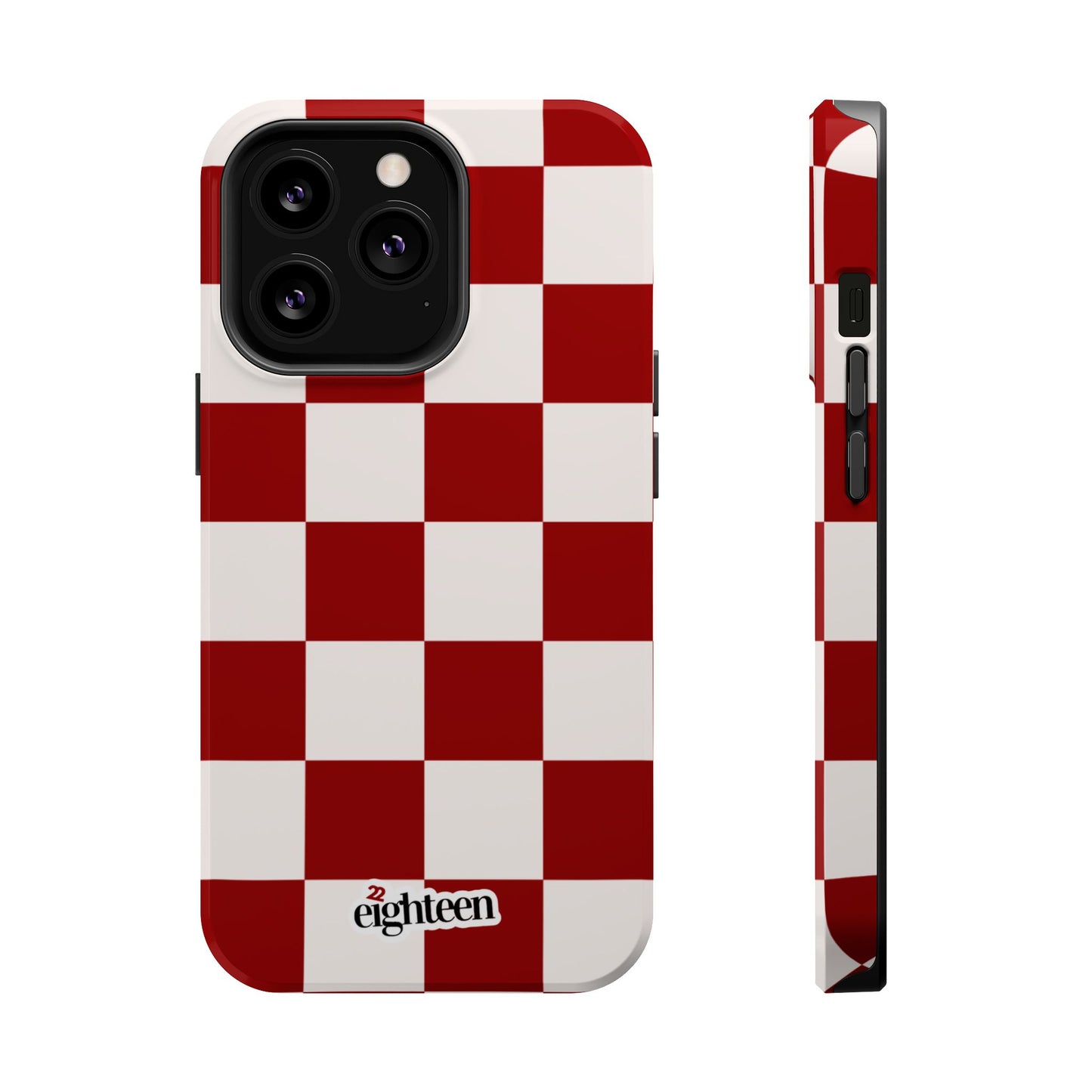 Crimson & Cream Sorority Checkered MagSafe Tough Case