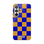 Royal Blue & Gold Check, Please! Phone Case