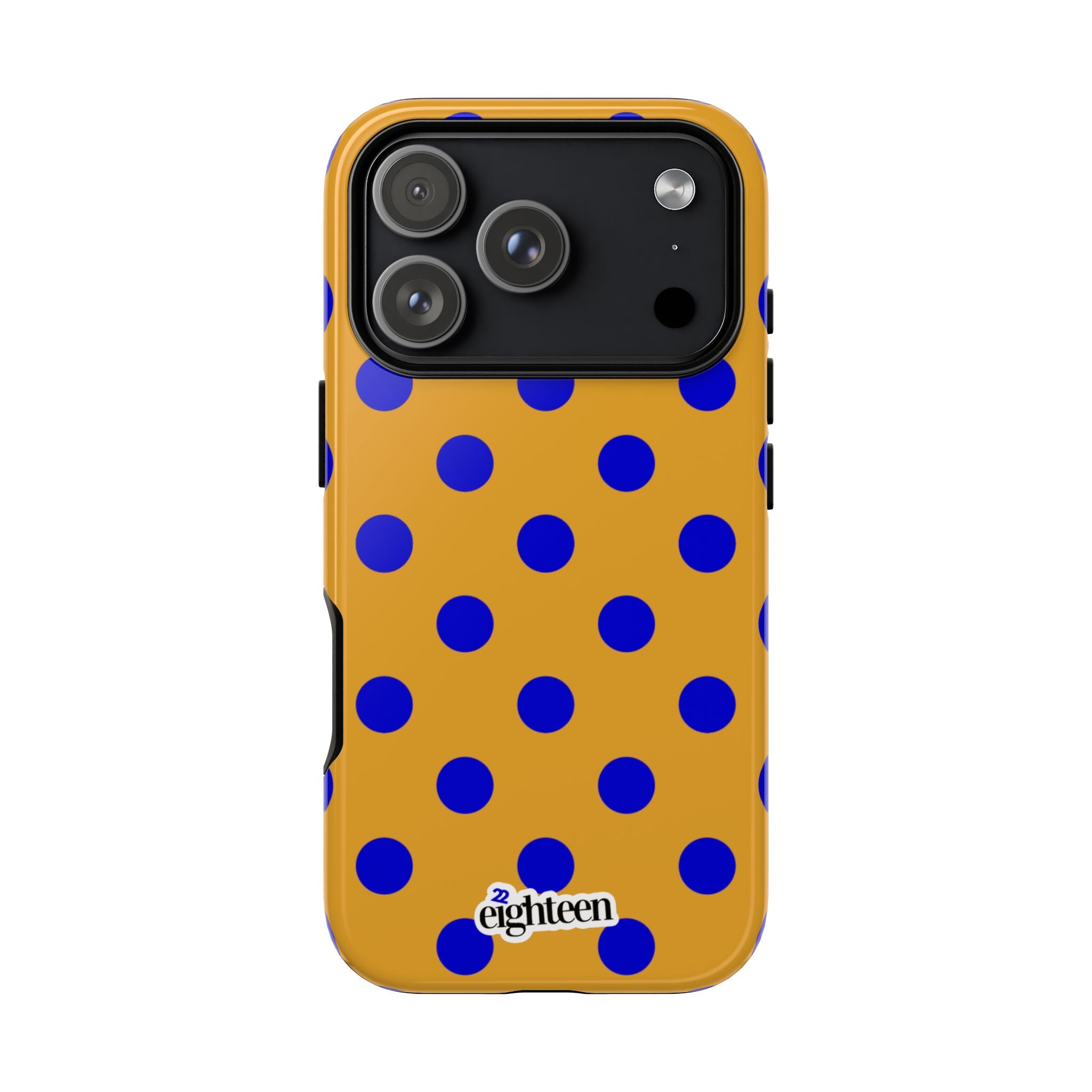 Royal Blue & Gold Polka Dot Tough Phone Case
