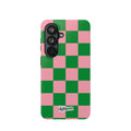 Pink Salmon & Apple Green Check, Please! MagSafe Phone Case