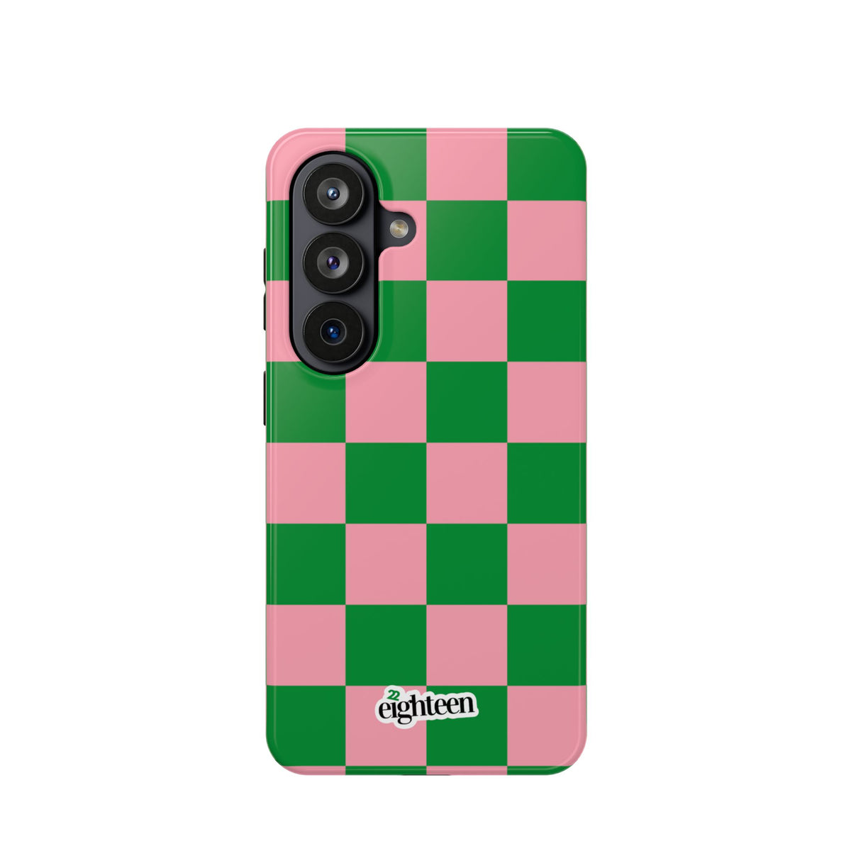 Pink Salmon & Apple Green Check, Please! MagSafe Phone Case