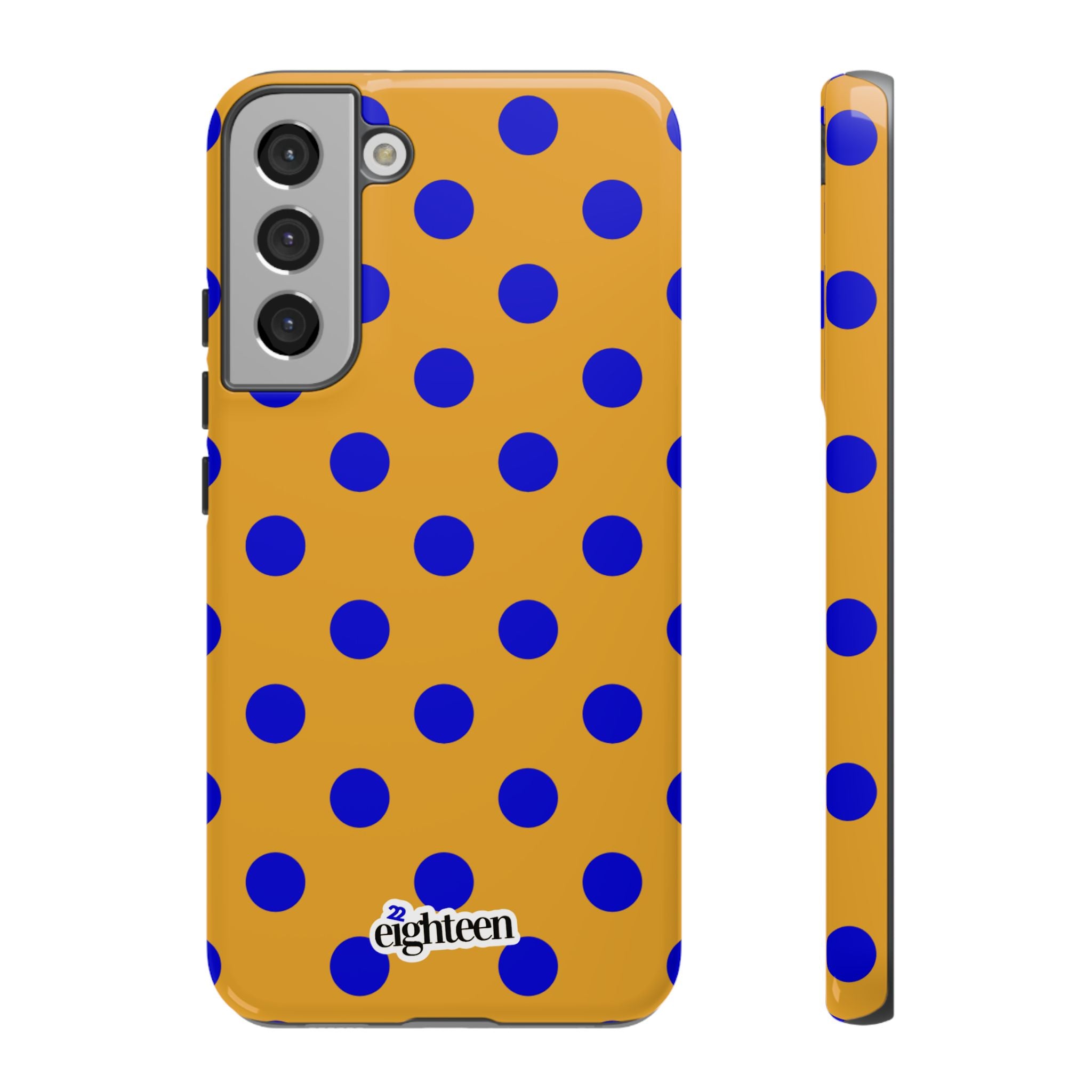 Royal Blue & Gold Polka Dot Tough Phone Case