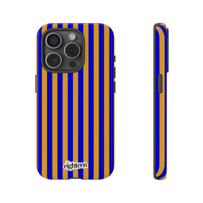 Royal Blue & Gold Stripe Tough Phone Case
