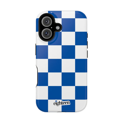 Royal Blue & White Sorority Checkered MagSafe Tough Case