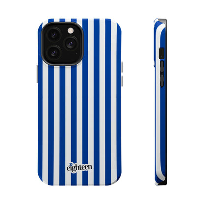 Royal Blue & White Sorority Stripe MagSafe Tough Case