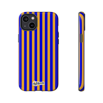 Royal Blue & Gold Stripe Tough Phone Case