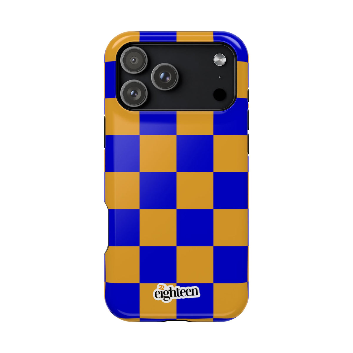 Royal Blue & Gold Check, Please! MagSafe Phone Case