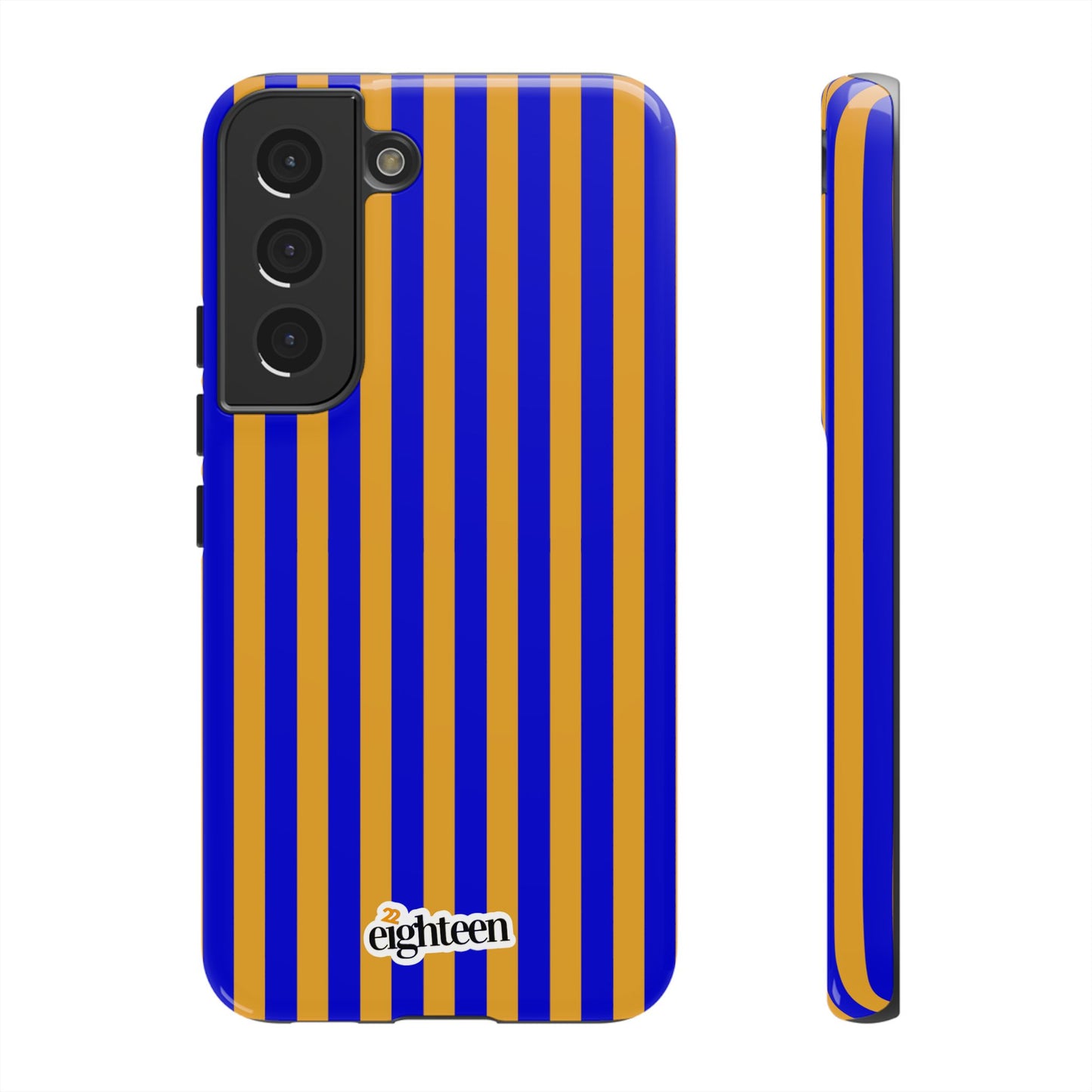 Royal Blue & Gold Stripe Tough Phone Case