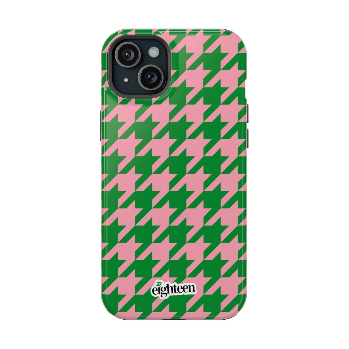 Pink Salmon & Apple Green Staccato MagSafe Phone Case