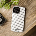 White Dotty Tough Phone Case