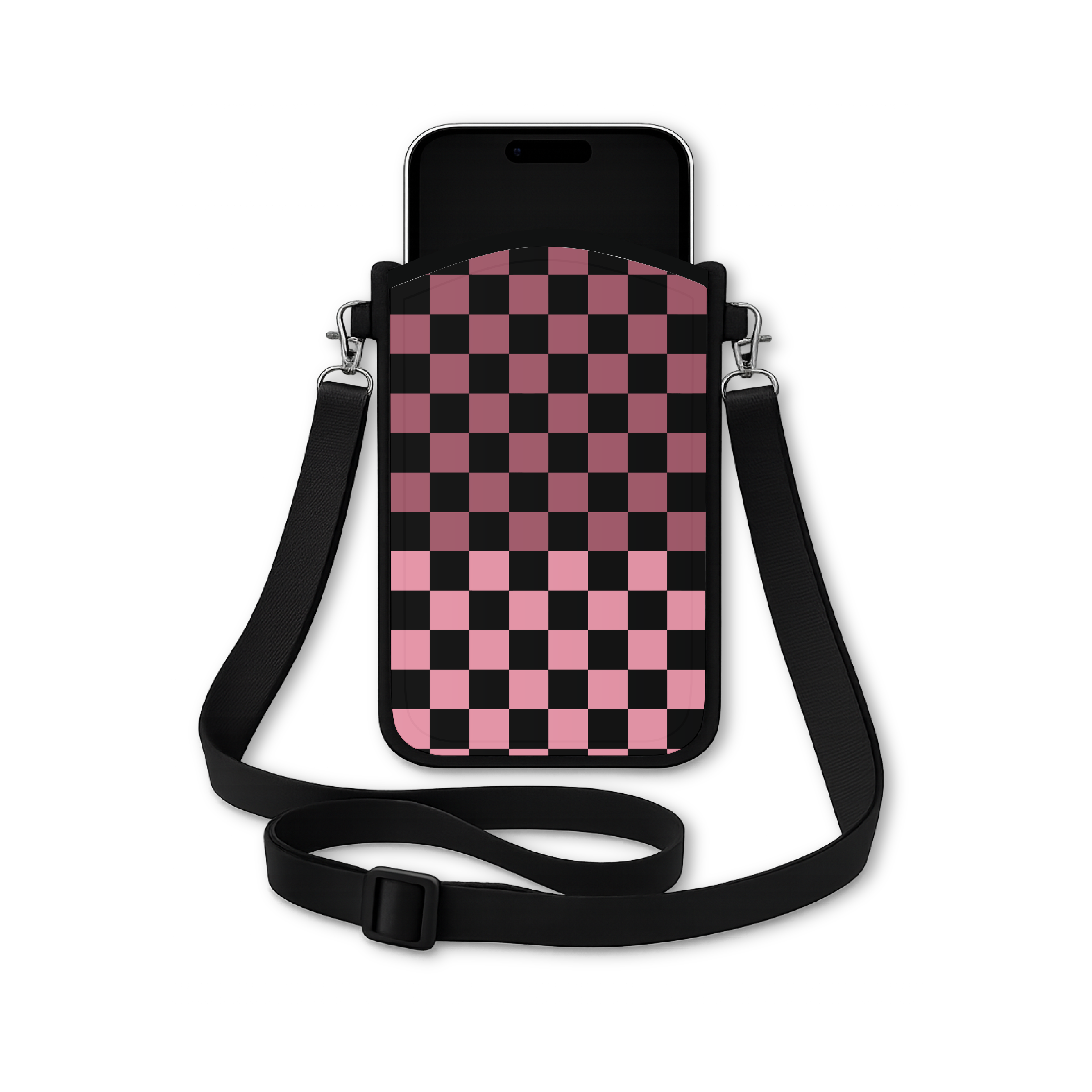 Split the Check Crossbody Phone Sleeve
