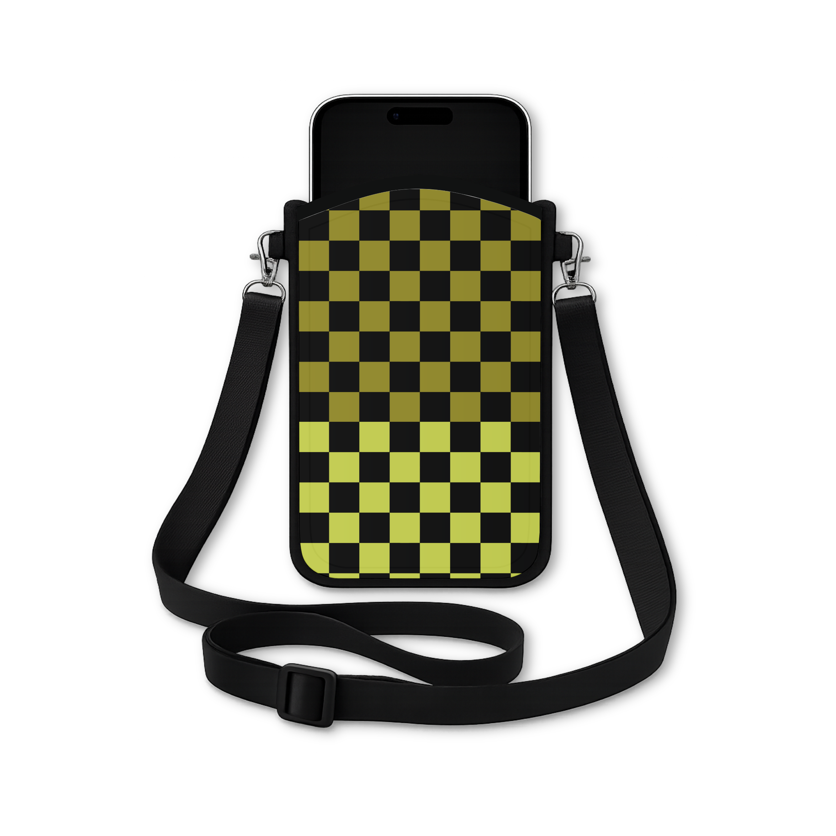 Split the Check Crossbody Phone Sleeve