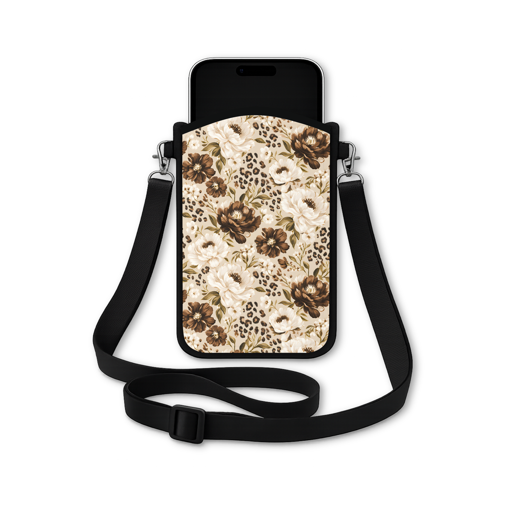 Cocoa Bloom Crossbody Phone Sleeve
