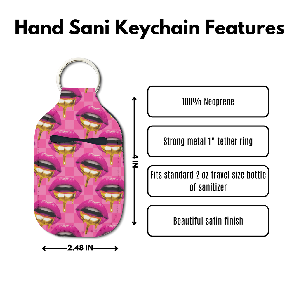 Ms. Pouty Hand Sanitizer Keychain