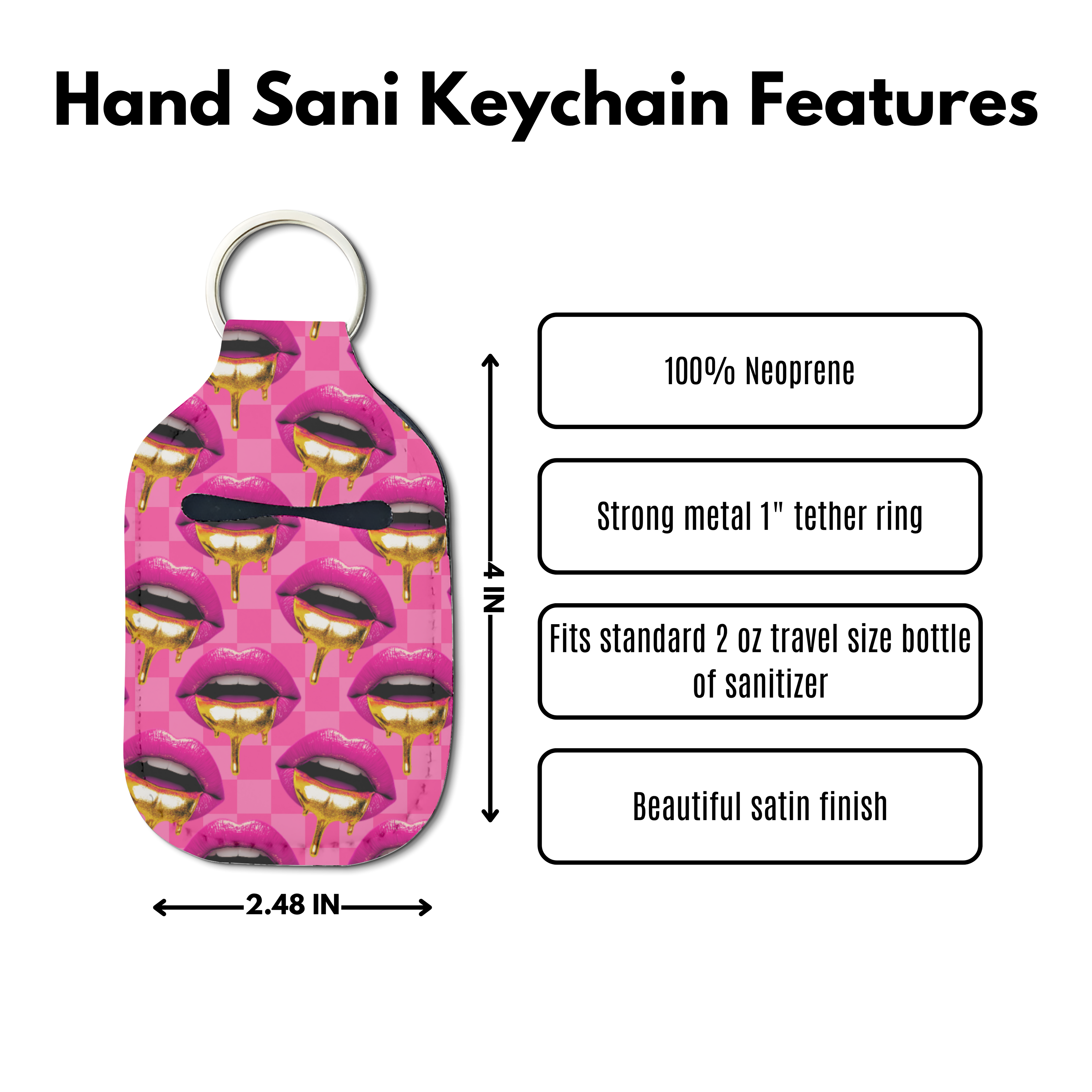 Ms. Pouty Hand Sanitizer Keychain